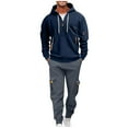 thumbnail image 1 of Mens Track Suits 2 Piece Set Hooded Sweatshirt and Sweatpants Sports Running Gym Outfits for Men, L, 1 of 3