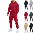 thumbnail image 1 of Mens Track Suits 2 Piece Set Hoodie and Sweatpants Casual Athletic Jogging Suit Drawstring Running Gym Sweat Suits, 1 of 5