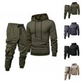 thumbnail image 1 of Mens Track Suits 2 Piece Set Lightweight Hoodie and Cargo Jogger Sweatpants Matching Sweatsuit Workout Lounge Set, 1 of 1