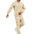 thumbnail image 1 of Mens Track Suits 2 Piece Set Long Sleeve Fleece Hoodies Cargo Sweatpants Athletic Sweatsuits Casual Winter Jogging Sets, S, 1 of 6