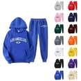 thumbnail image 1 of Mens Track Suits 2 Piece Set Los Angeles Hoodie and Jogger Sweatpants Matching Sweatsuit Lounge Set, 1 of 1