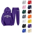 thumbnail image 1 of Mens Track Suits 2 Piece Set Los Angeles Hoodie and Jogger Sweatpants Matching Sweatsuit Lounge Set, 1 of 1