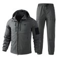 thumbnail image 1 of Mens Track Suits 2 Piece Set Mens Winter Waterproof Windproof Set Tracksuits Jogging Suit Athletic Camo Outfits Gray 3XL, 1 of 2