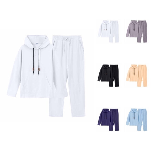 Mens Track Suits 2 Piece Set Plain Hoodie and Sweatpants Matching Sweatsuit Casual Lounge Set