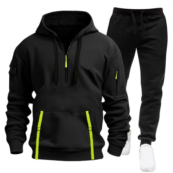 Mens Track Suits 2 Piece Set Pullover Hoodie and Sweatpants Casual Athletic Jogging for Men Fall Winter Outdoor Sports Workout Gym Running Comfortable Fit with Pockets, XL