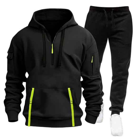 Mens Track Suits 2 Piece Set Pullover Hoodie and Sweatpants Casual Athletic Jogging for Men Fall Winter Outdoor Sports Workout Gym Running Comfortable Fit with Pockets, S