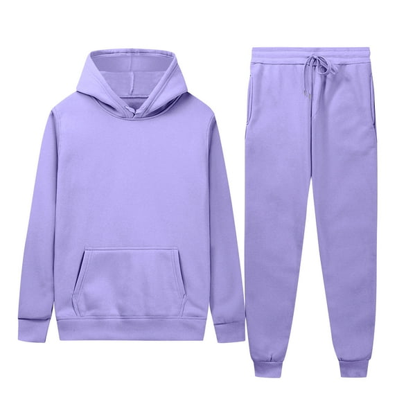 Mens Track Suits 2 Piece Set Solid Color Hooded Pullover Sweatshirt and Sweatpants Athletic Workout Sets, 2XL