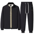 thumbnail image 1 of Mens Track Suits 2 Piece Set Zipper Jacket and Drawstring Waist Sweatpants with Pockets Casual Sportswear, 4XL, 1 of 3