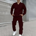 thumbnail image 1 of Mens Tracksuit 2 Piece Fleece Sweatsuit for Men Athletic Full Zip Tracksuit Jacquard Jogging Set Jackets And Pants Outfit Athletic Jogging Fall Winter Tracksuit, 1 of 5