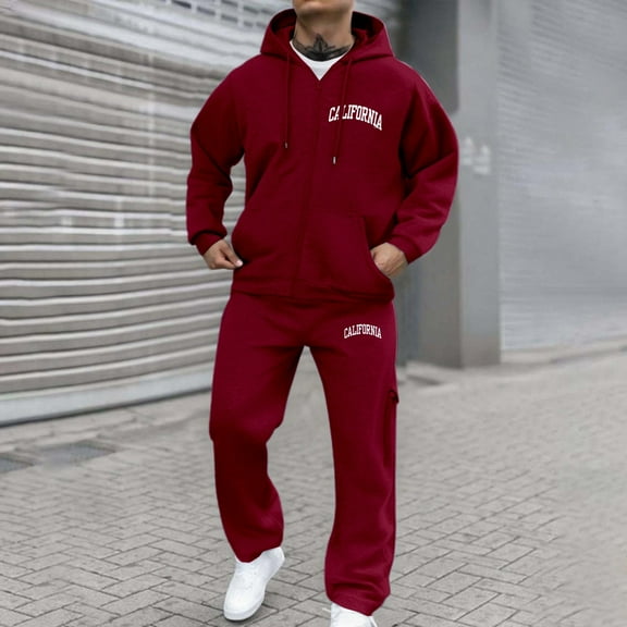Mens Tracksuit - 2 Piece Sweatsuit for Men Casual Running Jogging Warm Up Full Zip Sweat Suits Track Suit for Jogging or Warm Up