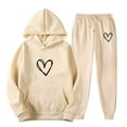 thumbnail image 1 of Mens Tracksuit Set Sweatsuits Fleece Hoodie and Sweatpants Jogging Suit Athletic Lounge Hooded Sweatshirts Khaki XL, 1 of 2