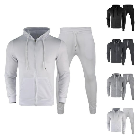 Mens Tracksuits 2025 Fall Winter Long Sleeve Zip Up Hoodie and Sweatpants Joggers Set Plain Tracksuit