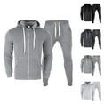 thumbnail image 1 of Mens Tracksuits 2025 Fall Winter Long Sleeve Zip Up Hoodie and Sweatpants Joggers Set Plain Tracksuit, 1 of 6