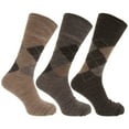 thumbnail image 1 of Mens Traditional Argyle Pattern Non Elastic Lambs Wool Blend Socks (Pack Of 3), 1 of 2