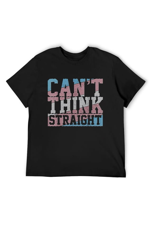 Mens Trans Flag Can'T Think Straight Transgender Pride Month Lgbt T-Shirt Black Large