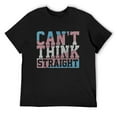 thumbnail image 1 of Mens Trans Flag Can'T Think Straight Transgender Pride Month Lgbt T-Shirt Black X-Large, 1 of 5