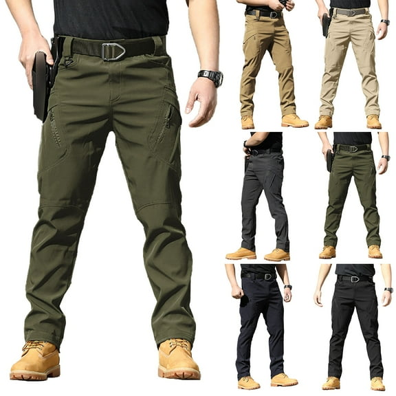 Mens Travel Pants Loose Fit Breathable Joggers Straight Leg Cargo Sweatpants Casual Trousers with Pockets, #04 Army Green, Size XXXL