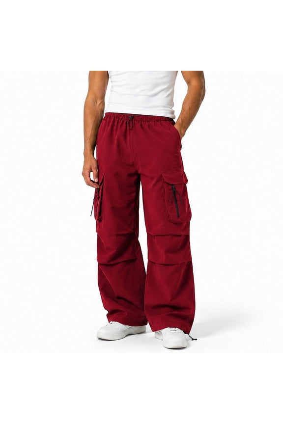 Mens Travel Pants Quick Dry Wrinkle Free Classic Stretchy Cropped Pants Elastic Waist Baggy Pants for All Seasons
