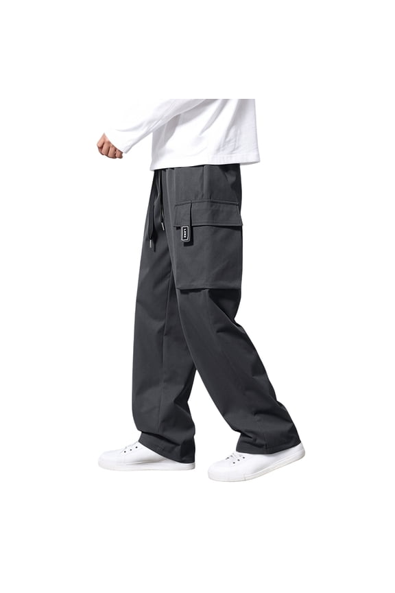 Mens Travel Pants Quick Dry Wrinkle Free Trendy Drawstring Joggers Pants Fishing Camping Travel Work Pant with Pockets