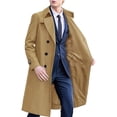 thumbnail image 1 of Mens Trench Coat Double Breasted Long Jacket Casual Windbreaker Notched Lapel Belted Overcoat Khaki XXL(XXL), 1 of 4