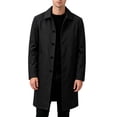 thumbnail image 1 of Mens Trench Coat Slim Fit Single Mid Length Windbreaker Jacket Black XXXL, 1 of 3
