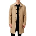 thumbnail image 1 of Mens Trench Coat Slim Fit Single Mid Length Windbreaker Jacket Khaki XXXL, 1 of 5