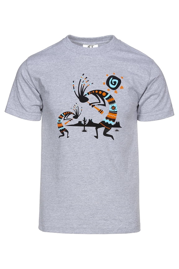 Mens Tribal Desert Ritual Short-Sleeve T-Shirt - Heather Grey - Medium