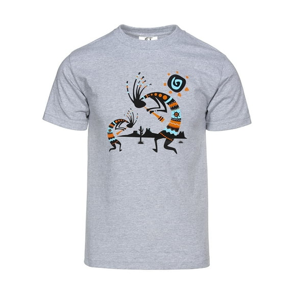 Mens Tribal Desert Ritual Short-Sleeve T-Shirt - Heather Grey - Small