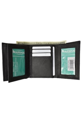 Mens Trifold Wallet Extra Capacity 10 Inside Slots 2 ID Windows P 1307
