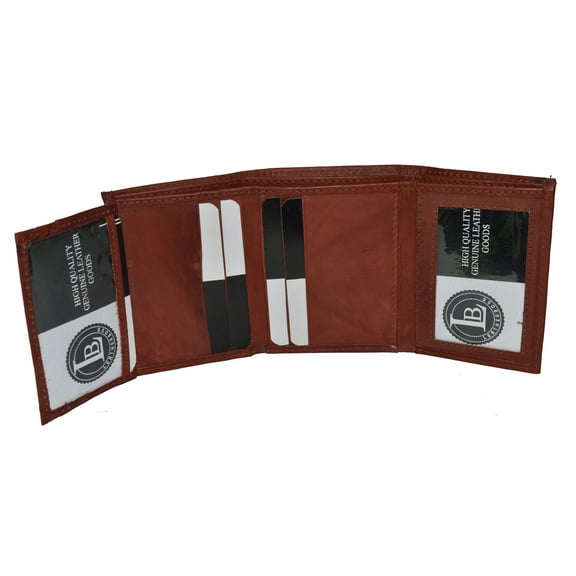 Mens Trifold wallet with an extra flap on the side by Leatherboss