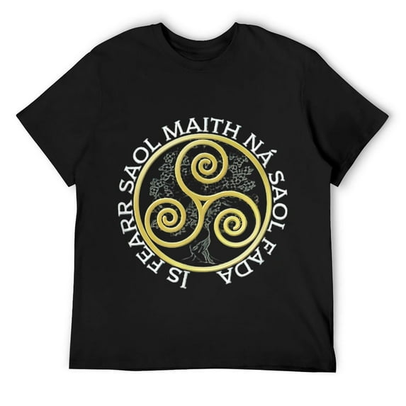 Mens Triskelion Irish Long Life Quote Celt St Paddy's Day T-Shirt Black 3X-Large