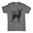 thumbnail image 1 of Mens Trophy Husband T Shirt Funny Hunting Buck Deer Fathers Day Tee Graphic Tees, 1 of 9