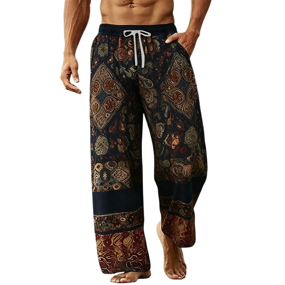 Mens Trousers Elasticated Waist Sweatpants Drawstring Athletic Joggers Running Workout Tracksuit Bottoms Straight Leg Smart Pants Lightweight Quick Dry Climbing Sportswear