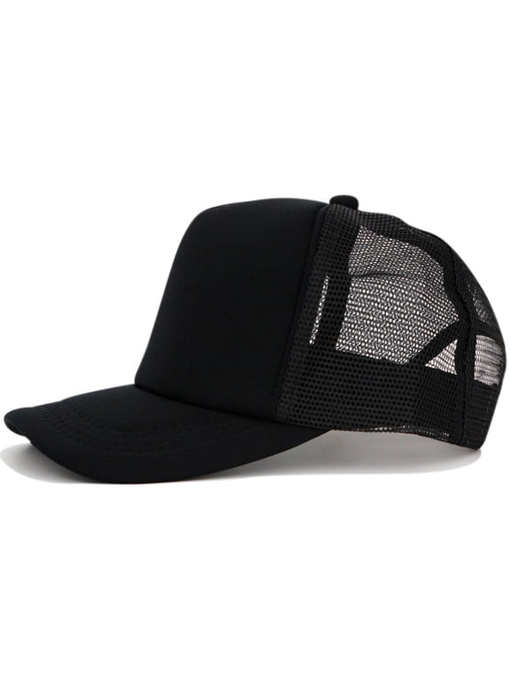 Mens Trucker Hat Structured Mesh Baseball Cap,Adjustable Snapback, Sun Protection Ball Caps for Men And Women Classic Solid Color Mesh Back Work Hats Men's Hats & Caps for Casual Wear