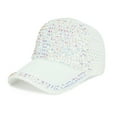 thumbnail image 1 of Mens Trucker Hats VLOOCKLW Flower Snapback Rhinestone Sun Hats Adjustable Denim Jeans Hat, 1 of 4