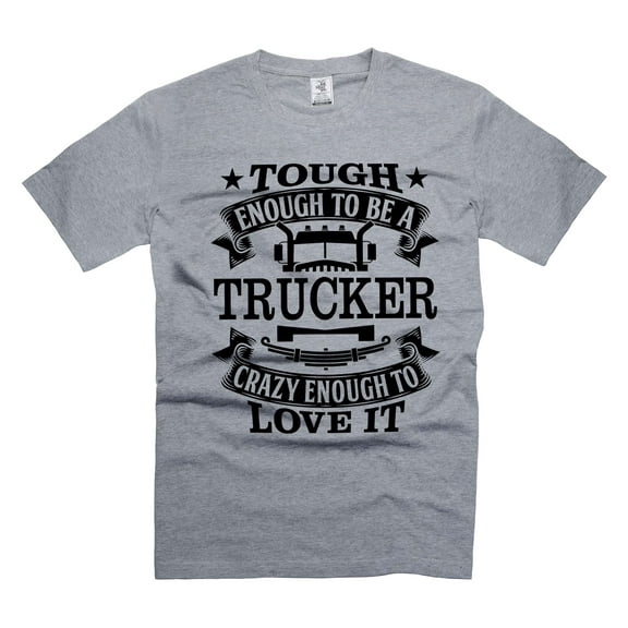 Mens Trucker T-shirt Truck Driver Gifts Funny Trucker Shirts Truck Driver Tee Shirt Driver Gifts (Large Grey)