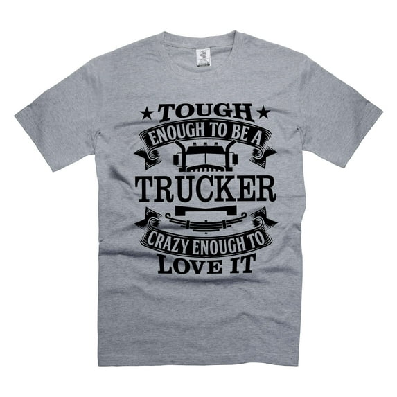 Mens Trucker T-shirt Truck Driver Gifts Funny Trucker Shirts Truck Driver Tee Shirt Driver Gifts (Small Grey)