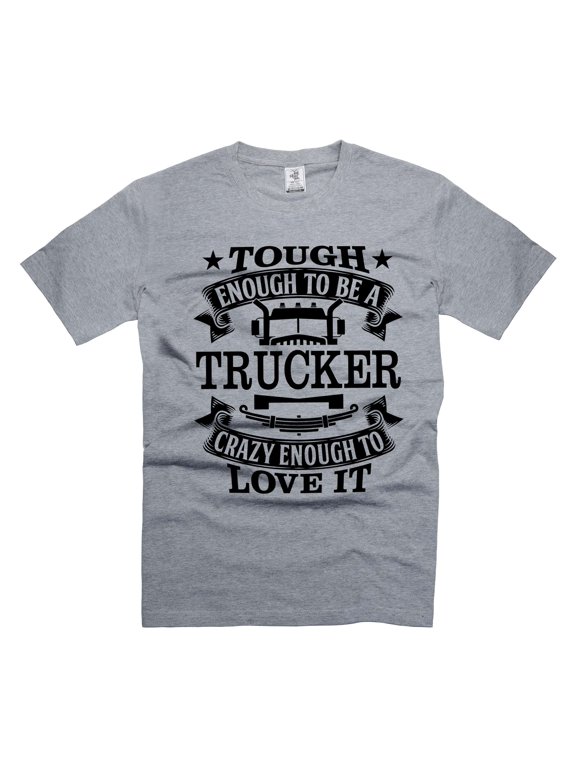 Mens Trucker T-shirt Truck Driver Gifts Funny Trucker Shirts Truck Driver Tee Shirt Driver Gifts (Small Grey)