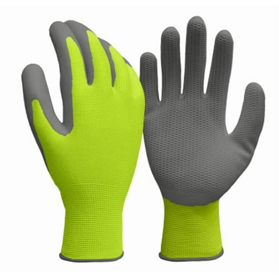 Mens True Grip Large Yellow Honeycomb High Viz Gloves Pack of 6