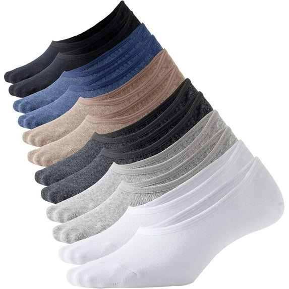 Mens Truly No Show Socks With Non Slip Grips,Women Cotton Low Cut Socks for Loafer Sneakers Boat Shoes