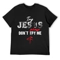 thumbnail image 1 of Mens Try Jesus Please Don't Try Me - Christian Faith Quote Saying Raglan Baseball Tee Shirts Black, 1 of 5