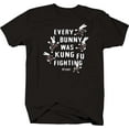 thumbnail image 1 of Mens Tshirt Every Bunny Was Kung Fu Fighting Shirt Black 3XL, 1 of 2