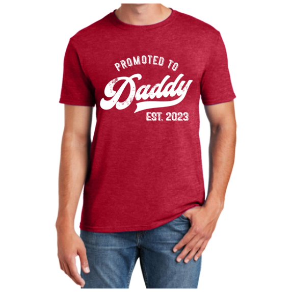 Mens Tshirt Ladies Promoted To Daddy 2023 Funny Sarcastic Saying Humor Joke T Shirt Mens Summer Shirts Red S