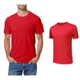 thumbnail image 1 of Mens Tshirt Short Sleeve Crewneck Basic Red Athletic Shirt Tees Mens Work Shirts, 1 of 5