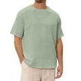thumbnail image 1 of Mens Tshirt Short Sleeve Crewneck Shirt Basic Green Tee Shirt Men's Summer Shirts, 1 of 7