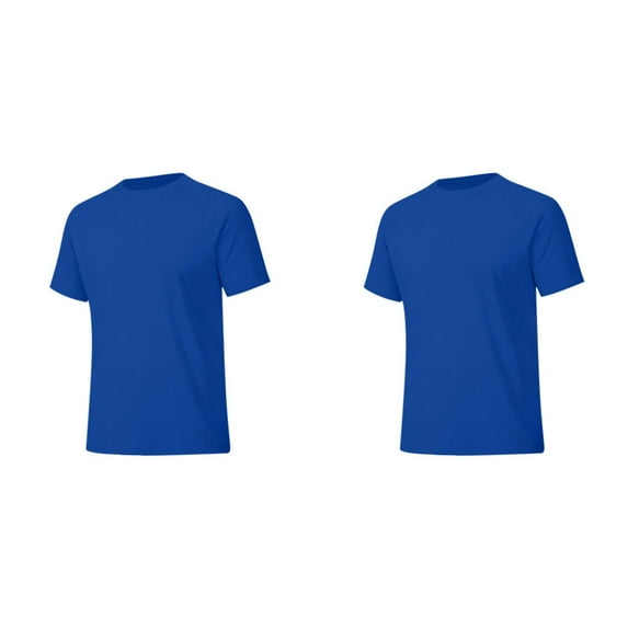 Mens Tshirt Solid Color 2 Pack Crew Neck Short Sleeve Mens Pullover Lightweight Slim Fit Breathable T Shirts for Man Blue L