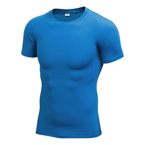 Mens Tshirts Active Stretchy Quick Dry Slim Fit Training Wear Sport Running Gym T Shirts for Man