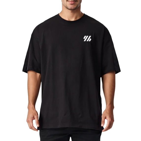 Mens Tshirts Casual Short Sleeve Relaxed Fit Oversized Loose Crew Neck Soft Breathable Basic Tee Top Black L