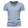thumbnail image 1 of Mens Tshirts Classic Fit Smooth V Neck Short Sleeve Lightweight T Shirt Casual Solid Color Tshirt for Men, 1 of 5