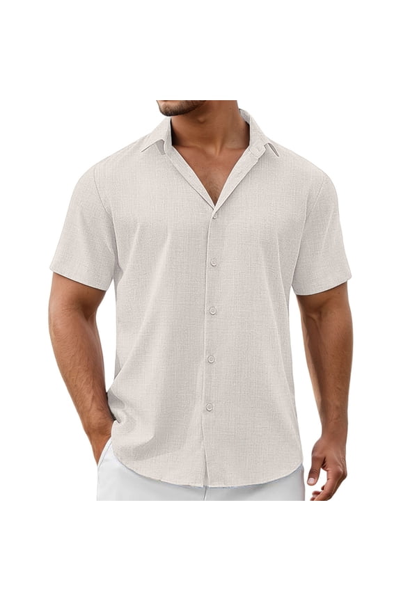 Mens Tshirts Linen Short Sleeve Lightweight Breathable Casual Summer Outdoor Activities Top